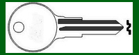 FB178 Double Sided Key 1974-81 VOLKSWAGEN GLOVE & TRUNK KEY